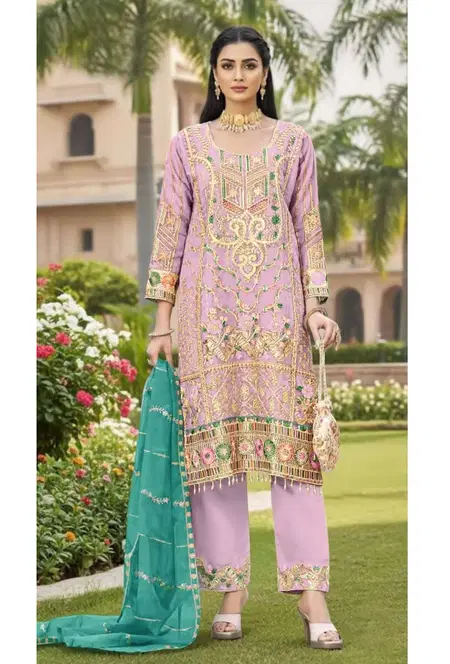 Bilqis B 241 A To D Organza Embroidery Bulk Pakistani Salwar Suit Orders In India